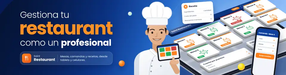 Saint Restaurant: mesas, comandas y recetas desde tablets y celulares